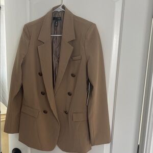 Aqua Tan Double-Breasted Blazer